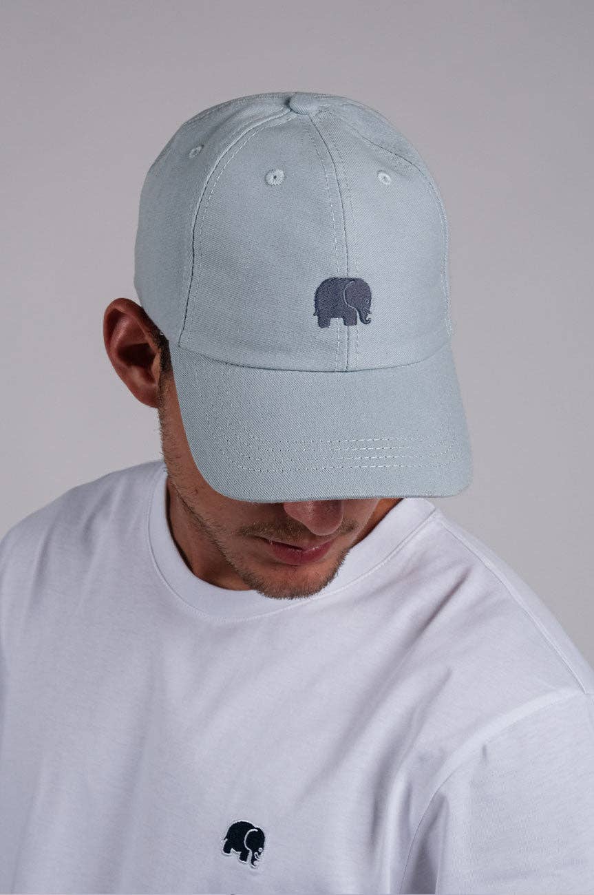 Cappellino dad hat azzurro cielo con logo elefante ricamato