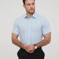 Camicia slim fit a manica corta azzurro cielo
