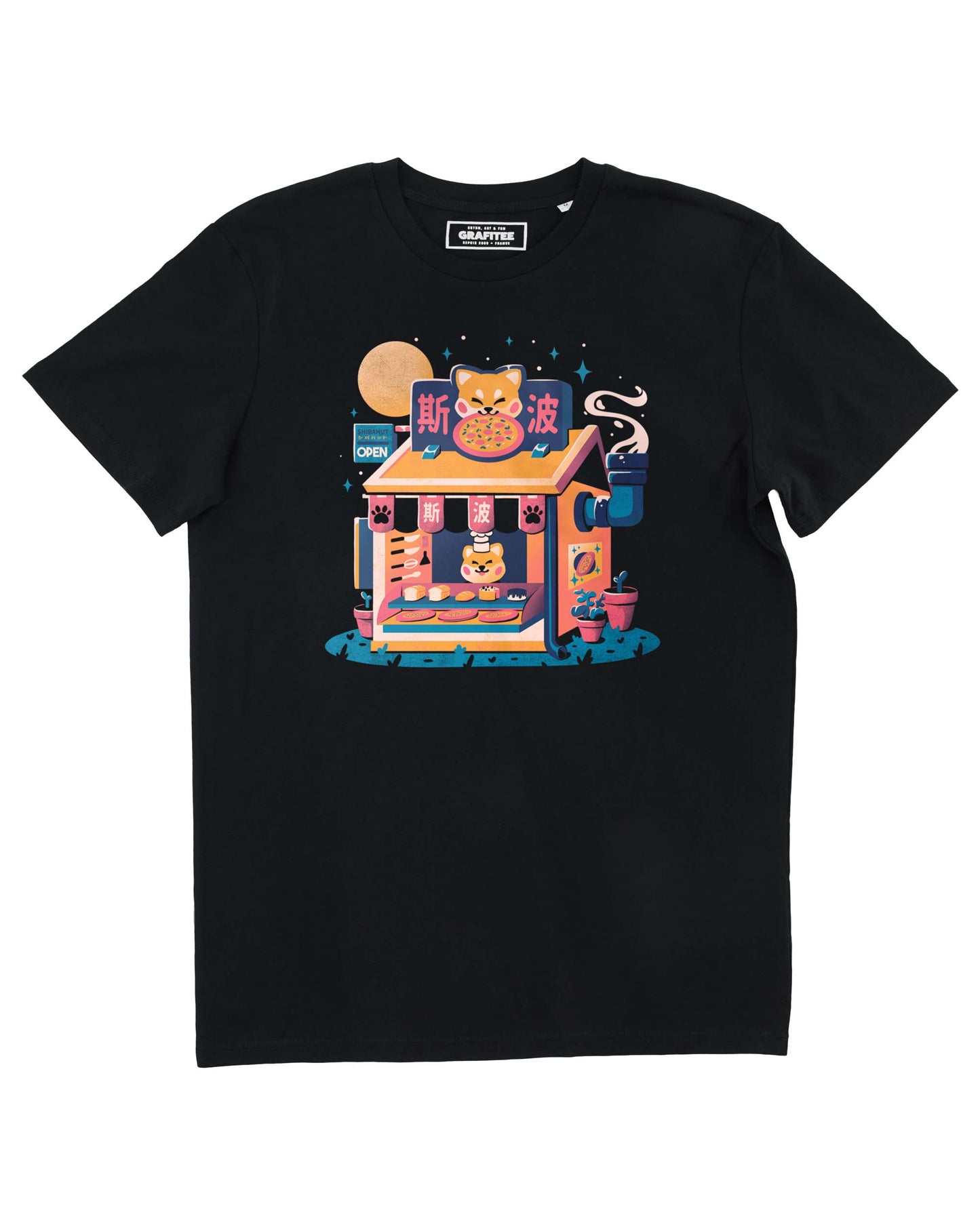 T-shirt Shibahut in cotone biologico con stampa grafica