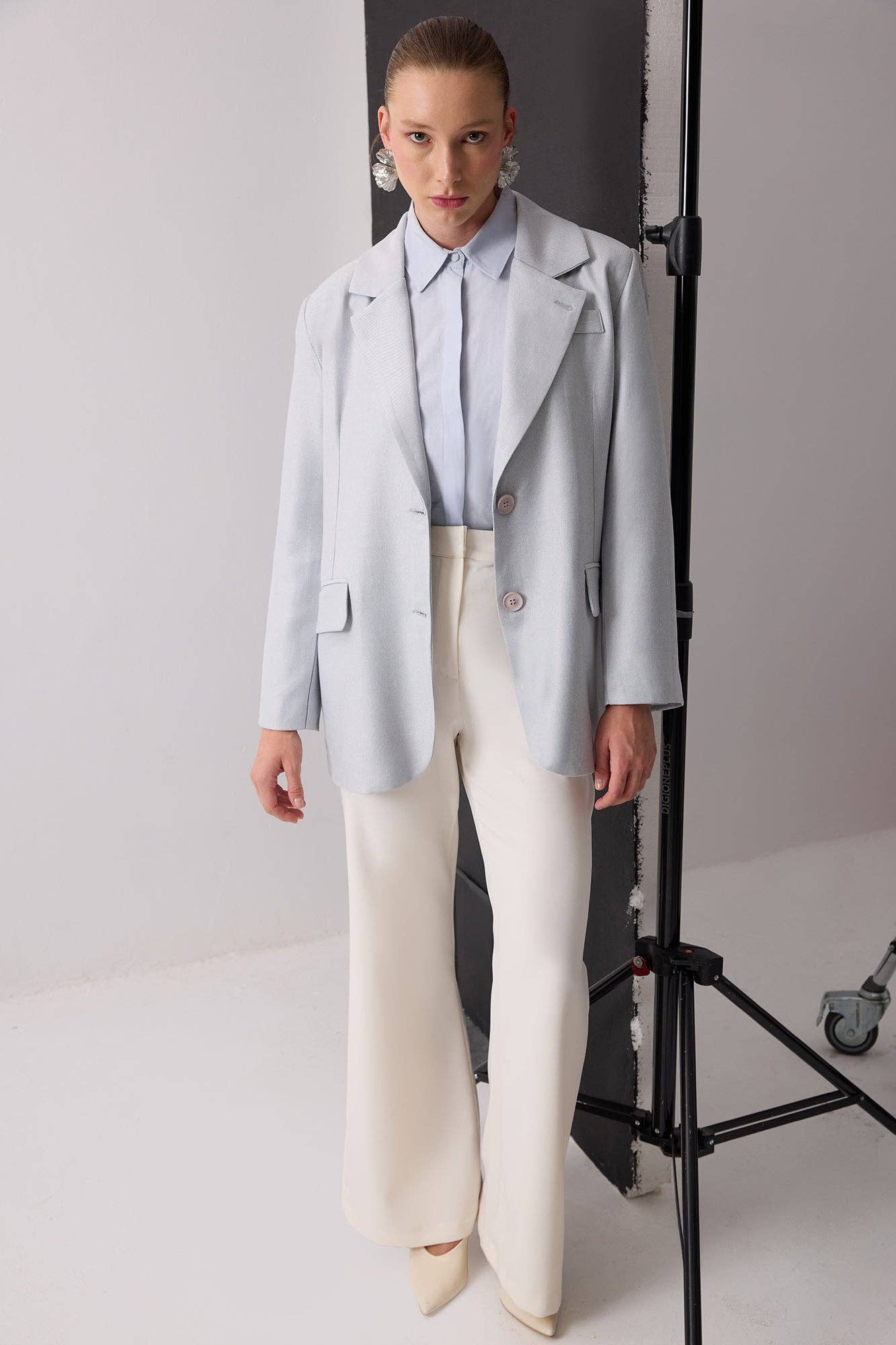 Blazer sartoriale grigio chiaro