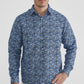 Camicia uomo blu fantasia comfort fit