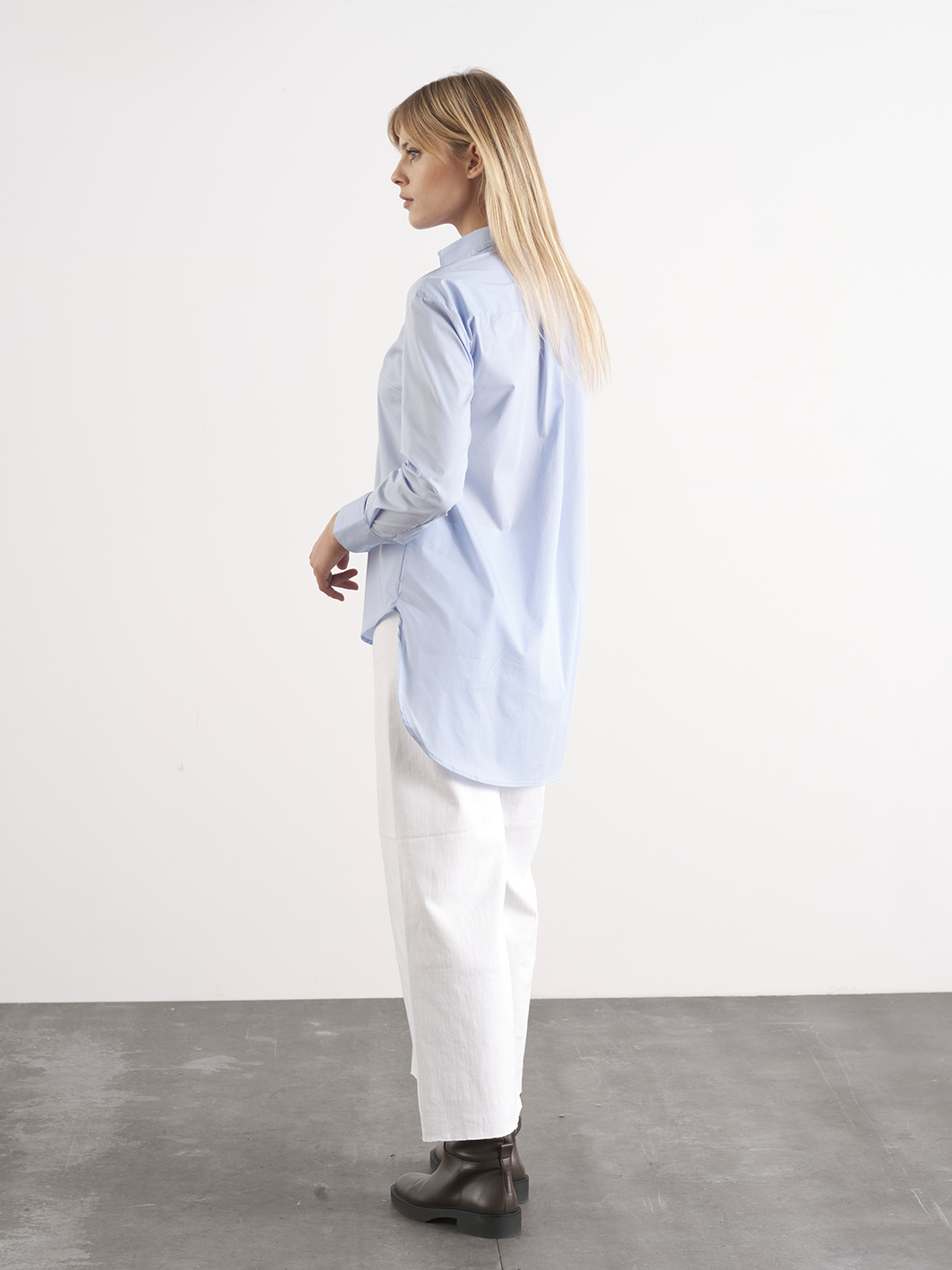 Camicia lunga in cotone elasticizzato