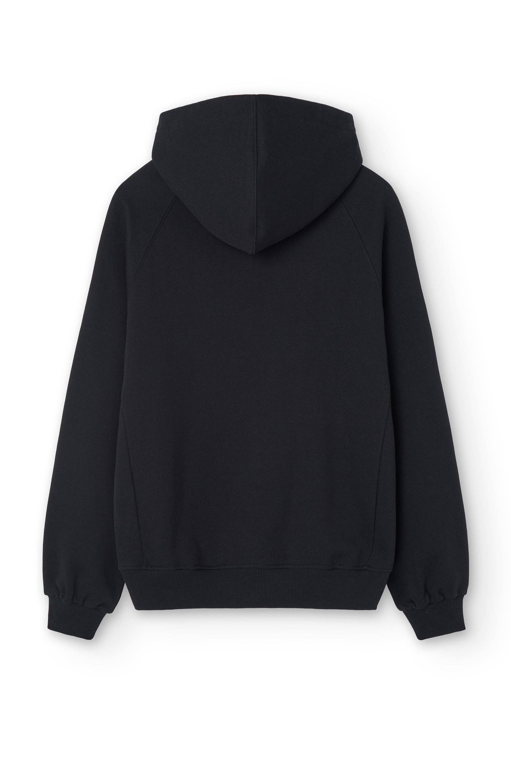 Felpa con cappuccio oversize Star nera in cotone biologico