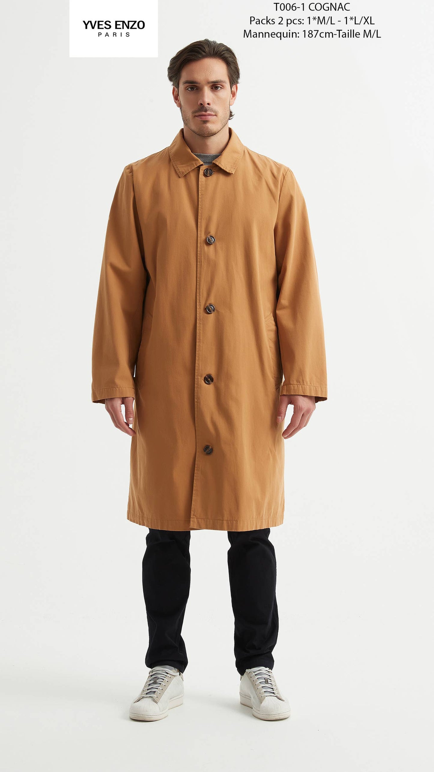 Trench chic color cognac