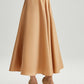 Gonna midi plissettata in raso beige