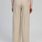 Pantaloni a zampa beige a vita alta