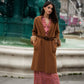Cappotto lungo in lana con polsini in pelliccia e cintura