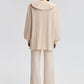 Camicia crema con maxi colletto e maniche a palloncino