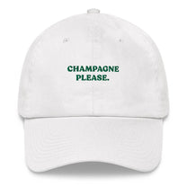 Cappellino Dad Hat “Champagne Please” in Cotone con Ricamo