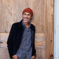 Overshirt classica in velluto a coste blu navy