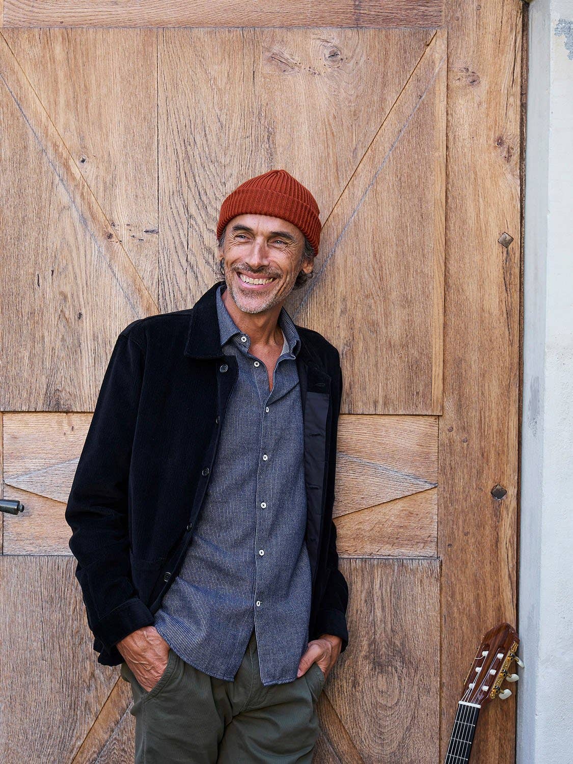 Overshirt classica in velluto a coste blu navy