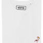 T-shirt bianca con ricamo fenicottero rosa in cotone biologico