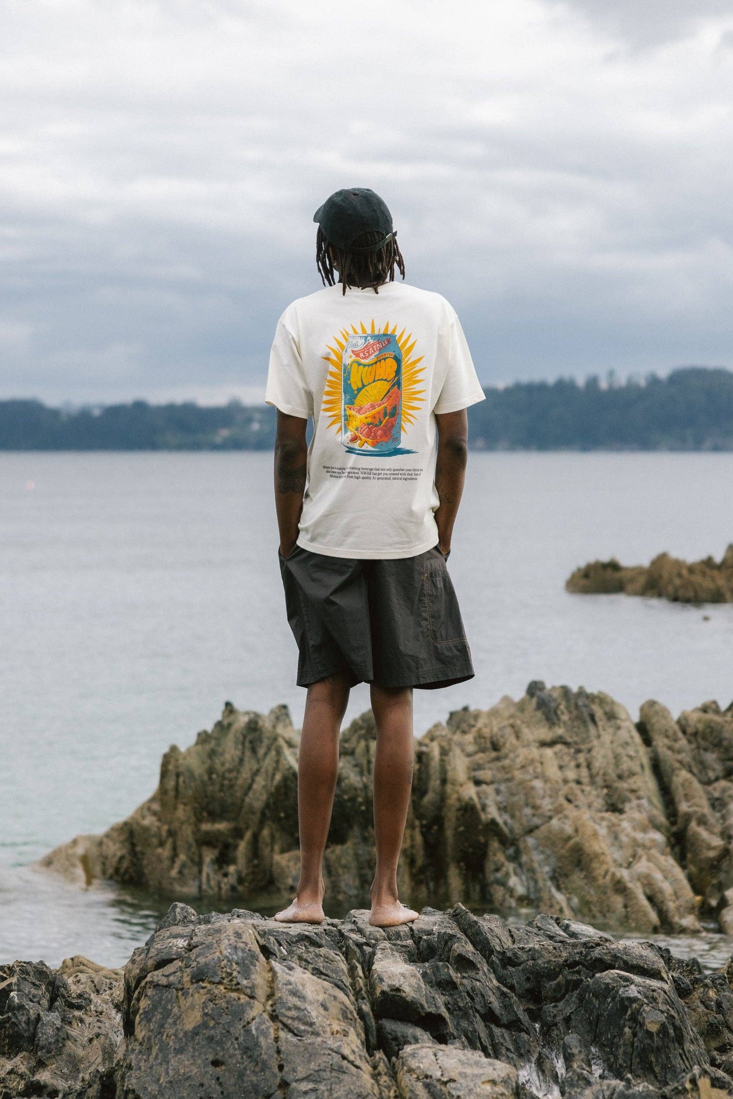 T-shirt in cotone organico con stampa Summer Drink