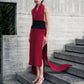 Maxi Sciarpa a Coste in Puro Cashmere