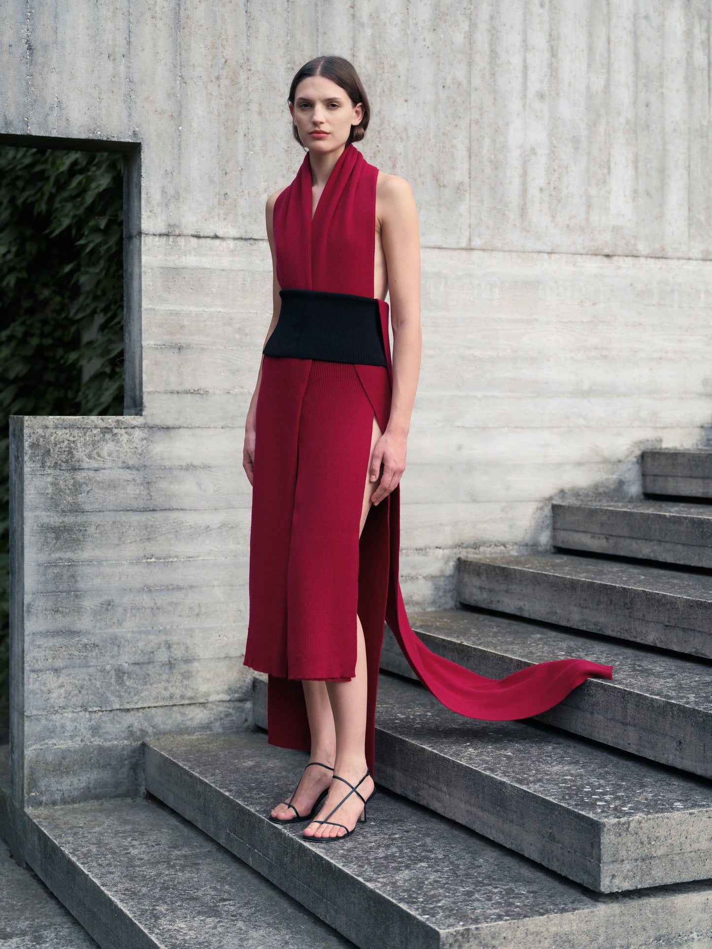 Maxi Sciarpa a Coste in Puro Cashmere