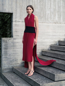 Maxi Sciarpa a Coste in Puro Cashmere