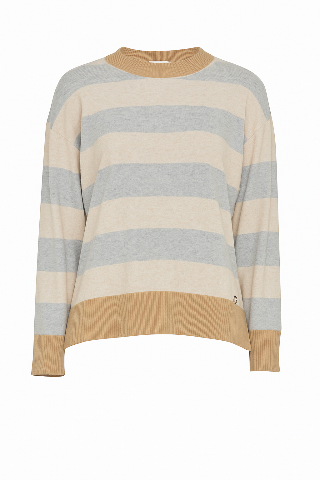 Maglia a righe in lana con collo alto