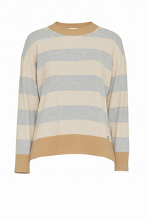 Maglia a righe in lana con collo alto