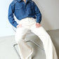 Camicia in cotone effetto denim ricamata