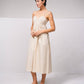 Abito midi in cotone con spalline sottili e schiena elastica