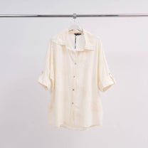 Camicia oversize in cotone ricamata
