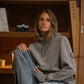Felpa con cappuccio grigio tempesta in cotone organico