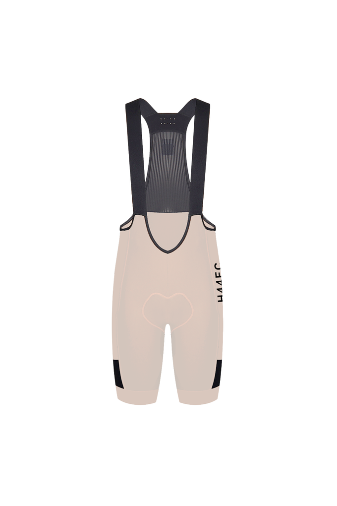 Culotte da ciclismo beige con bretelle