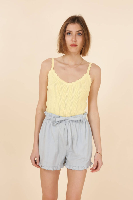 Top Maisy in cotone con spalline sottili e scollo a V