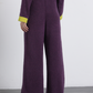Pantaloni in maglia viola con coulisse
