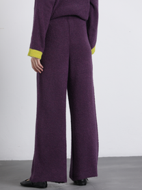 Pantaloni in maglia viola con coulisse