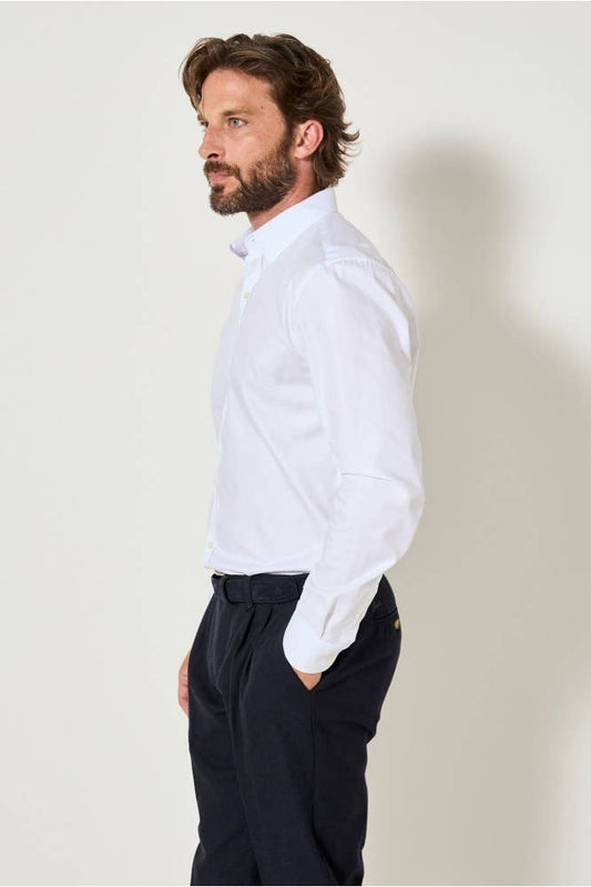 Camicia bianca Torneo Angelo in cotone GOTS