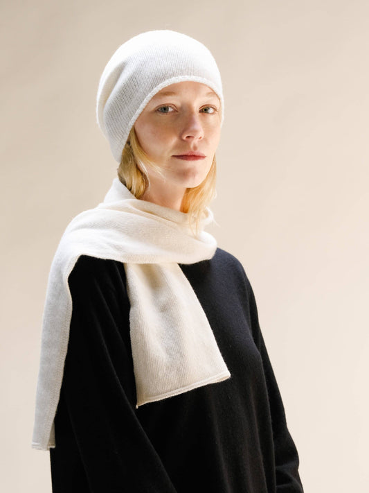 Berretto in misto cashmere a maglia tridimensionale
