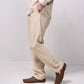 Pantaloni in lino misto cotone con vita elasticizzata