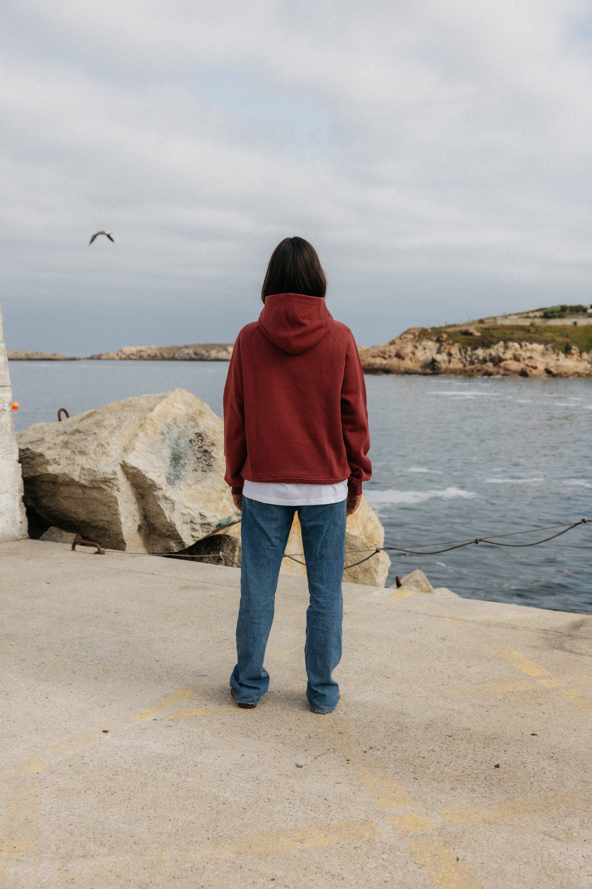Felpa con cappuccio oversize Star Ruby in cotone biologico