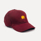 Cappellino classico a sei pannelli rosso uva con logo ricamato