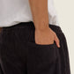 Pantaloni in velluto a coste color carbone