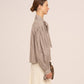 Pochette a sacchetto floreale marrone