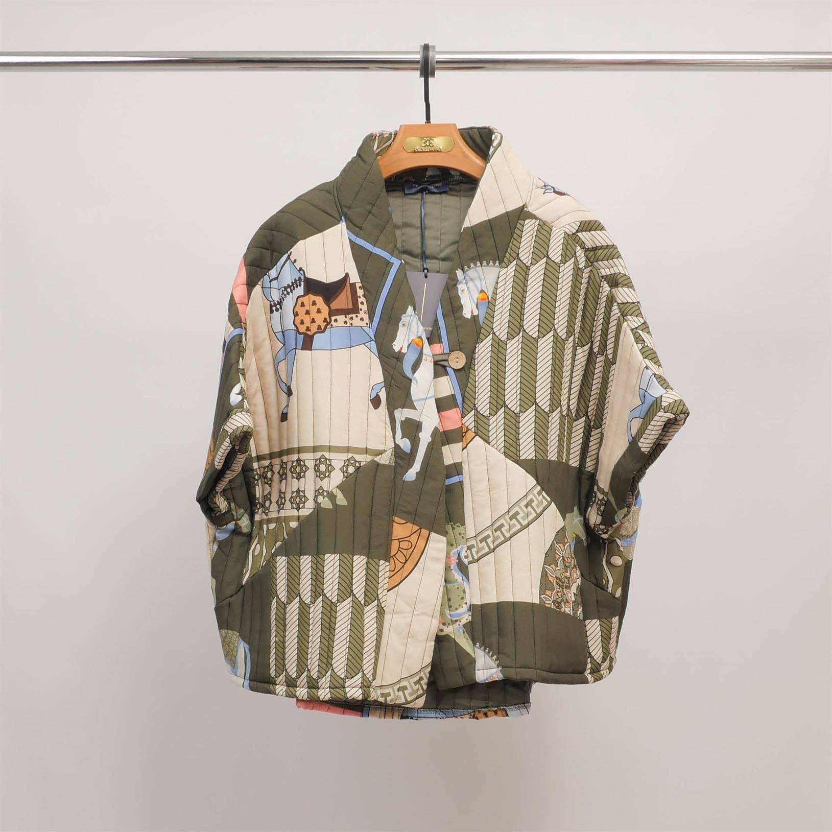 Giacca kimono trapuntata stampata
