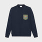 Felpa blu in cotone biologico con stampa Good Vibes