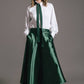 Gonna midi effetto satin verde