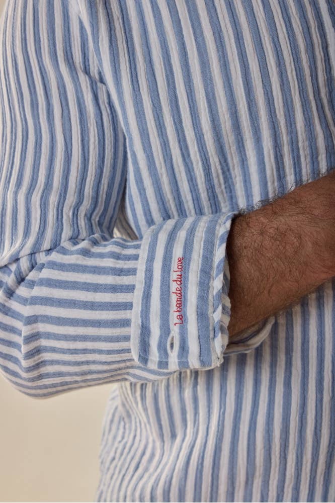 Camicia a righe in garza di cotone Hampton Granier