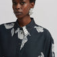 Camicia in raso con stampa floreale