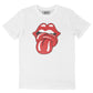 T-shirt rock unisex in cotone biologico con stampa labbra