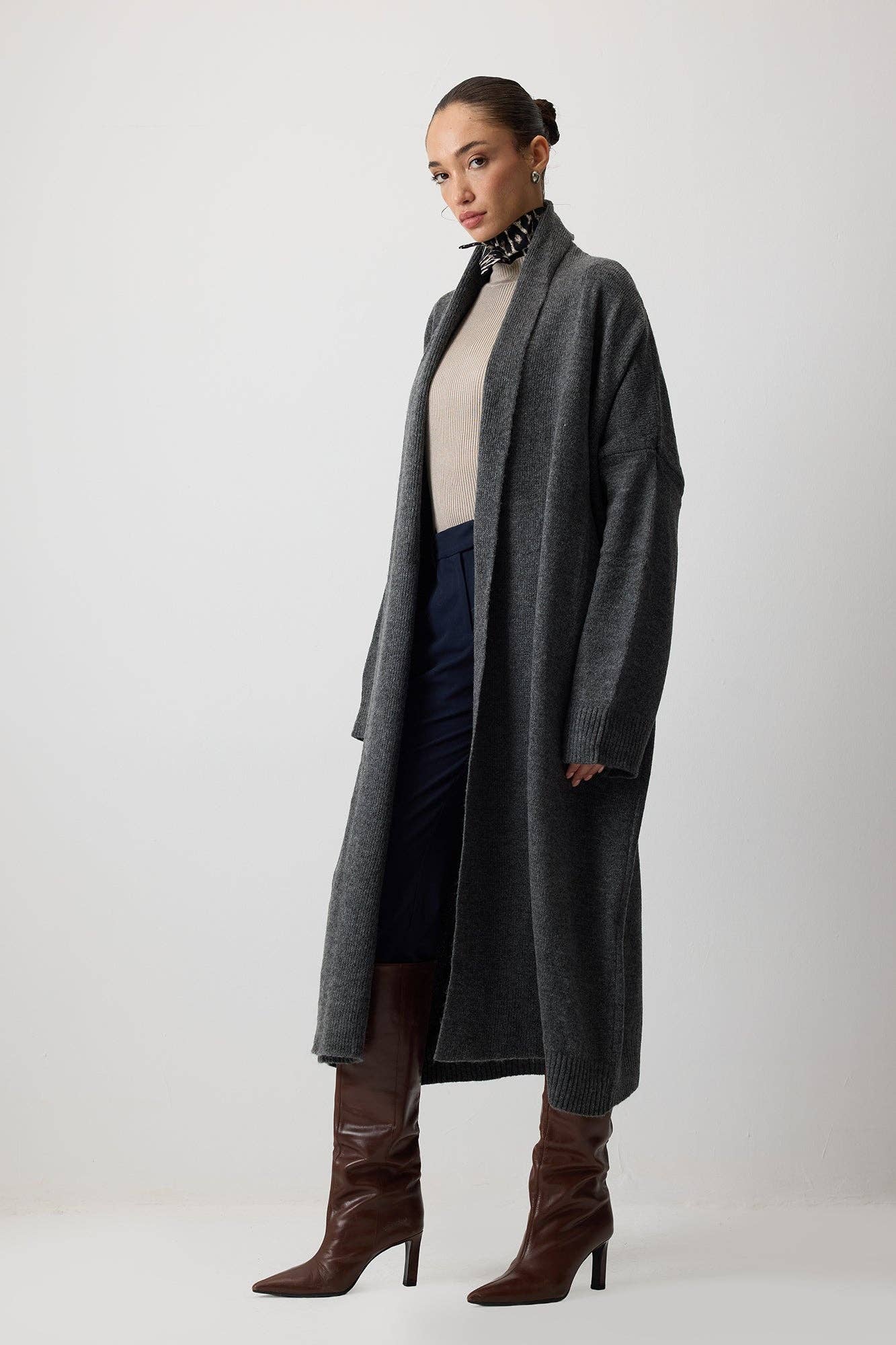 Cardigan lungo in maglia oversize