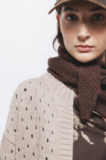 Cardigan in Maglia Strutturata Traforata