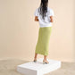T-shirt bianca con paillettes a limone