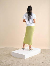 T-shirt bianca con paillettes a limone