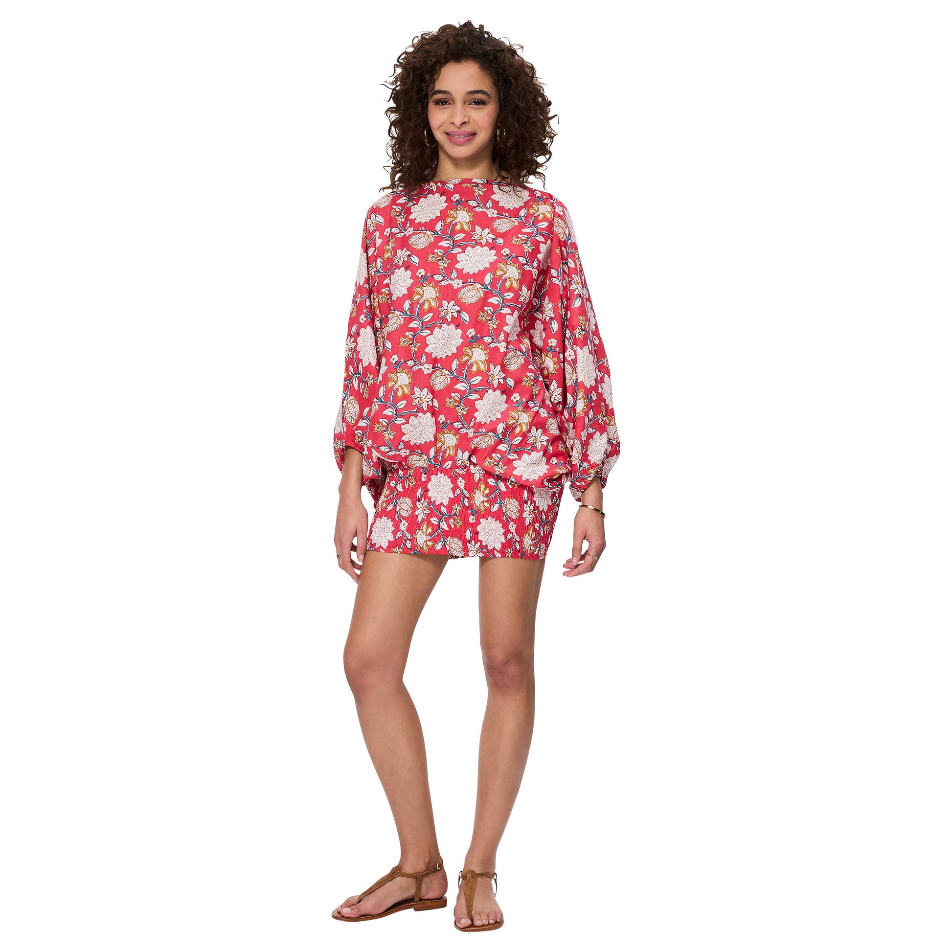 Pantaloni harem sarouel estivi 3 in 1 in cotone con stampa floreale