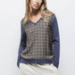 Maglione in maglia jacquard con scollo a V