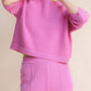 Maglione cropped in misto cashmere con maniche raglan 3/4
